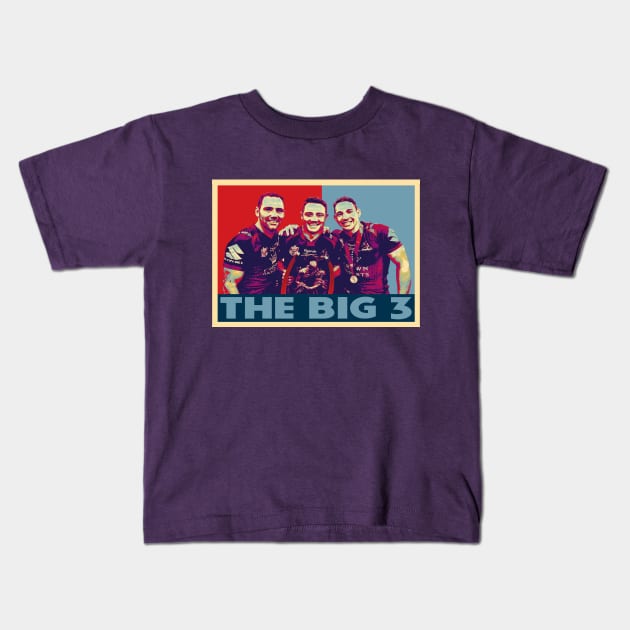 Melbourne Storm - Smith, Cronk & Slater - THE BIG 3 Kids T-Shirt by OG Ballers